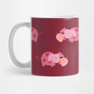 Mama and Baby Elephant Pattern Mug